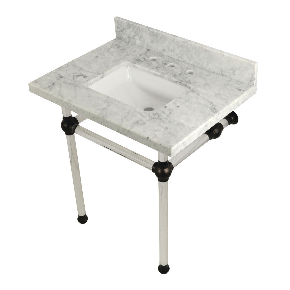 Templeton 30 Inch Console Sink in Carrara Marble