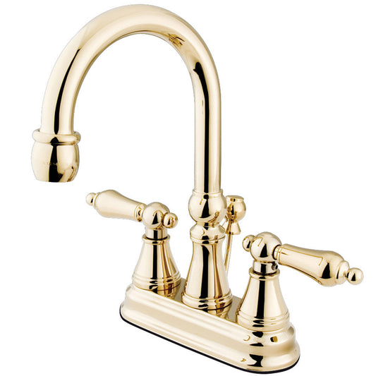 Governor 4 Inch Centerset Bathroom Faucet in Polished Brass