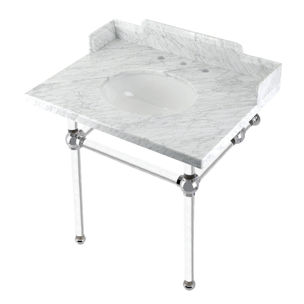 Pemberton 30 Inch Console Sink in Carrara Marble