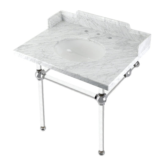 Pemberton 30 Inch Console Sink in Carrara Marble