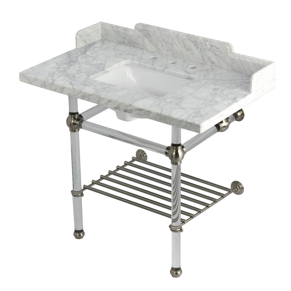Pemberton 36 Inch Console Sink in Carrara Marble