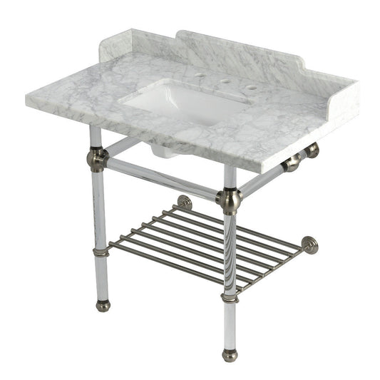 Pemberton 36 Inch Console Sink in Carrara Marble