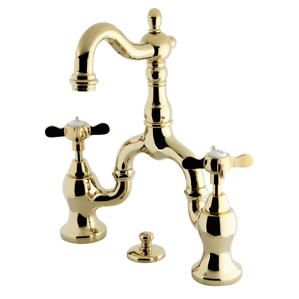 Essex Bridge Bathroom Faucet in Polished Brass