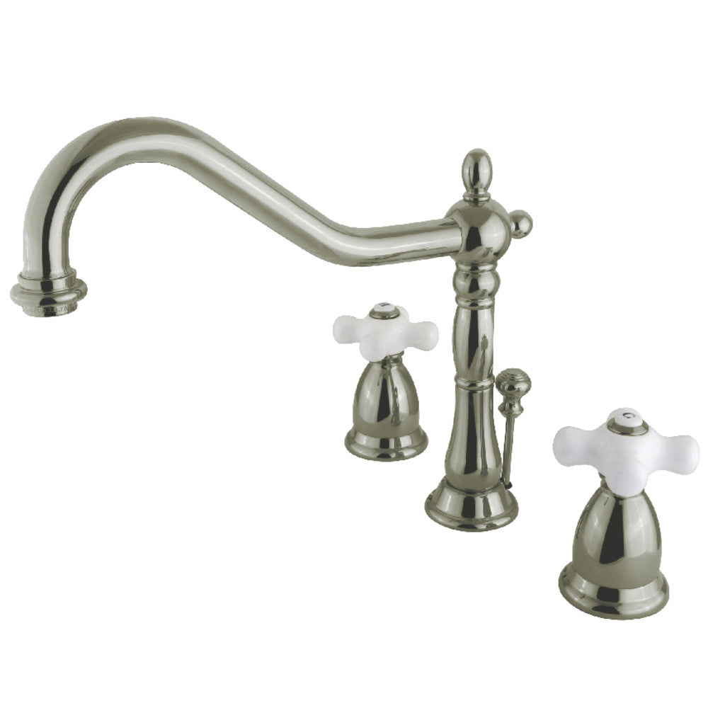 Heritage Widespread Bathroom Faucet in Brushed Nickel