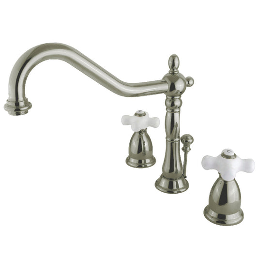 Heritage Widespread Bathroom Faucet in Brushed Nickel