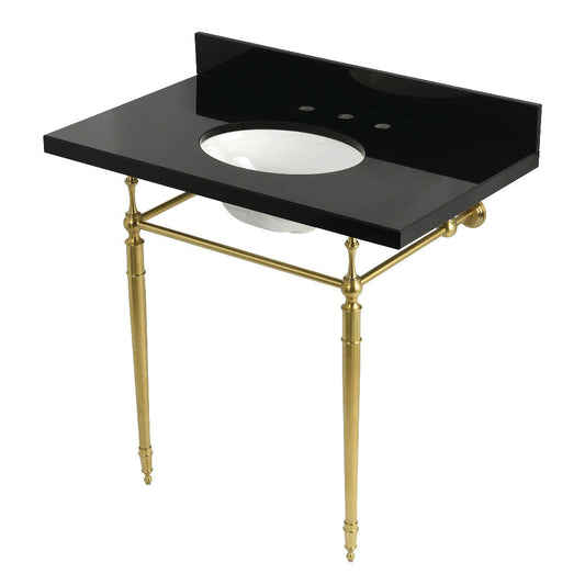 Edwardian 36 Inch Console Sink in Brushed Brass