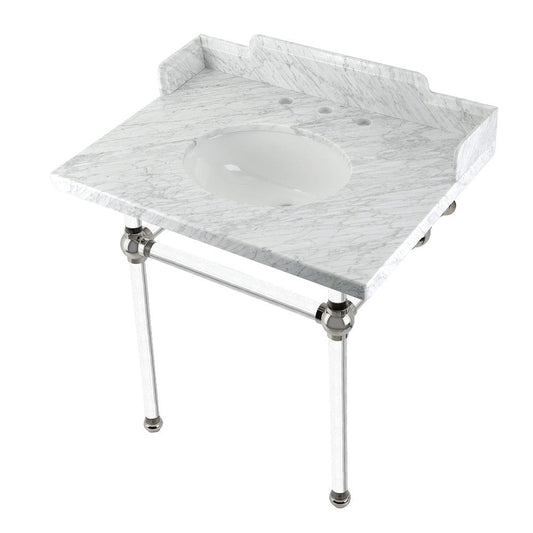 Pemberton 30 Inch Console Sink in Carrara Marble