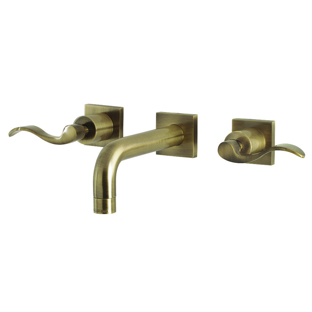 NuWave Wall-Mount Bathroom Faucet in Antique Brass