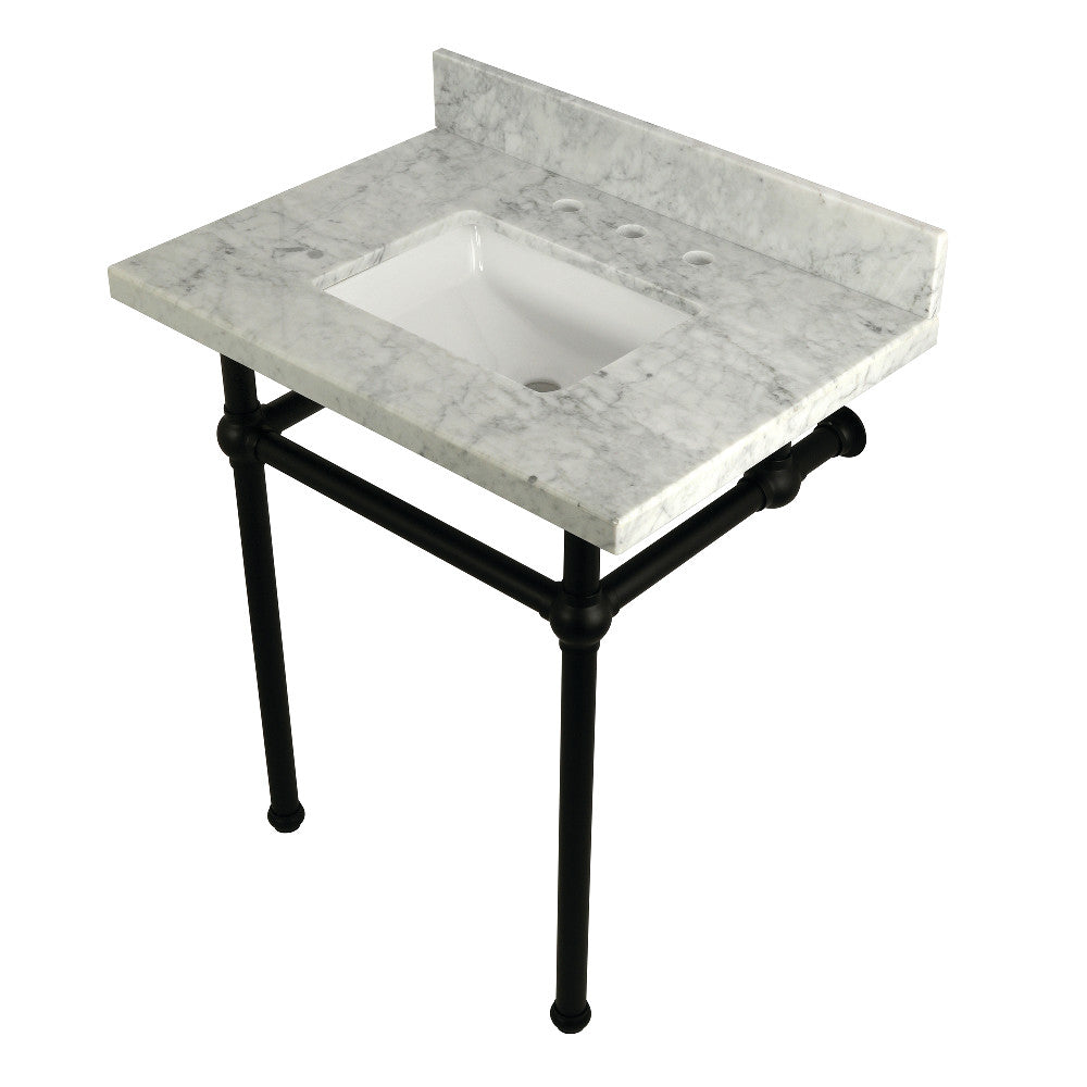 Templeton 30 Inch Console Sink in Carrara Marble