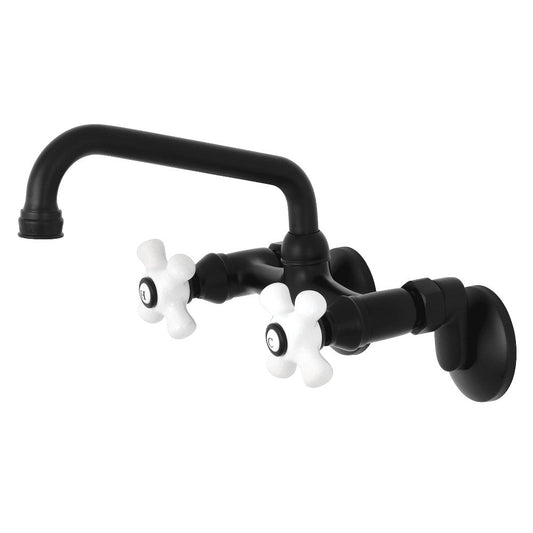 Kingston Wall Mount Kitchen Faucet in Matte Black