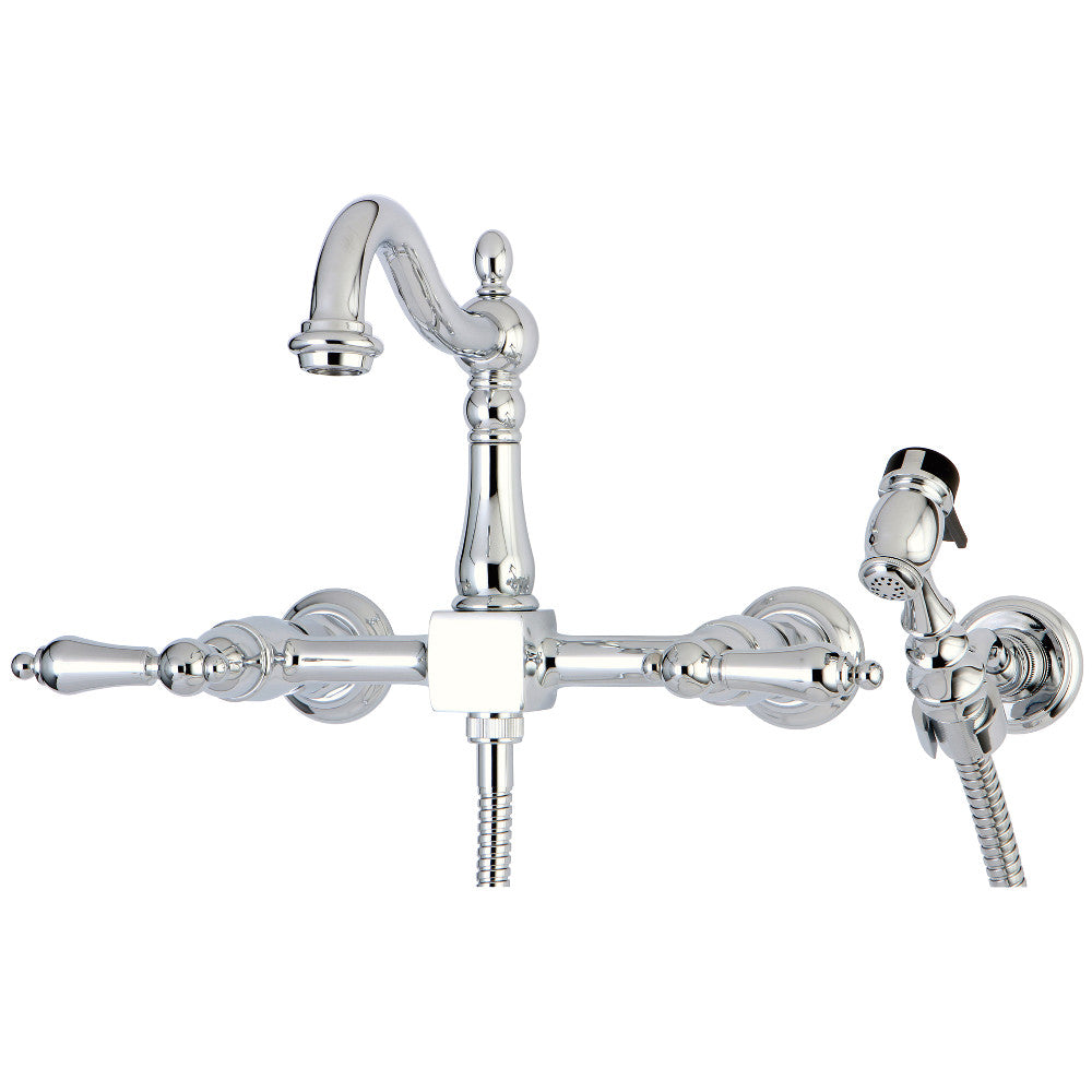 Heritage Wall Mount Kitchen Faucet in Polished Chrome