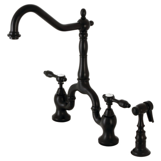Tudor Bridge Kitchen Faucet in Matte Black