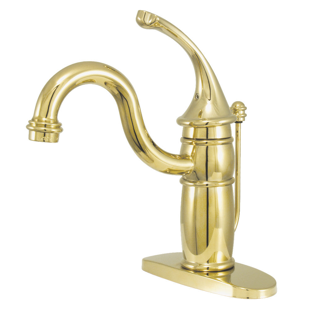 Georgian Single-Hole Bathroom Faucet in Polished Brass