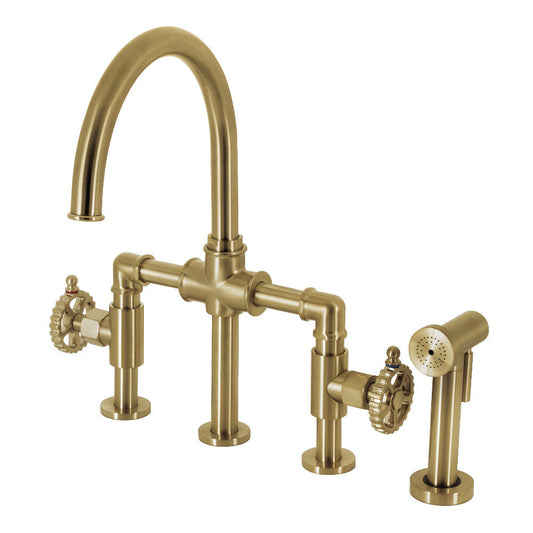 Fuller Bridge Kitchen Faucet in Brushed Brass