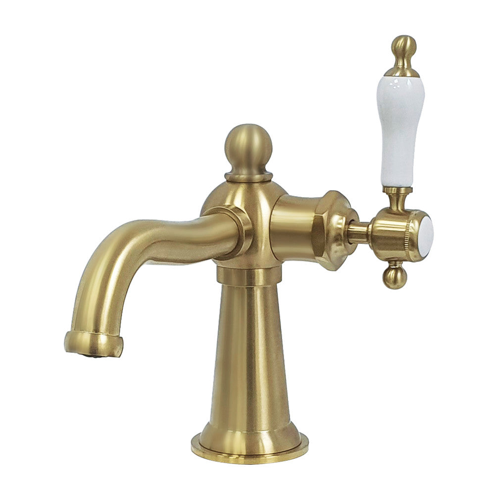 Nautical Single-Hole Bathroom Faucet in Brushed Brass