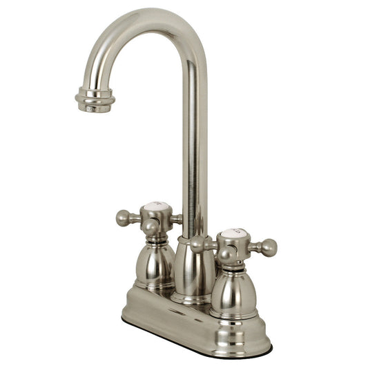 Vintage 4 Inch Centerset Bathroom Faucet in Brushed Nickel