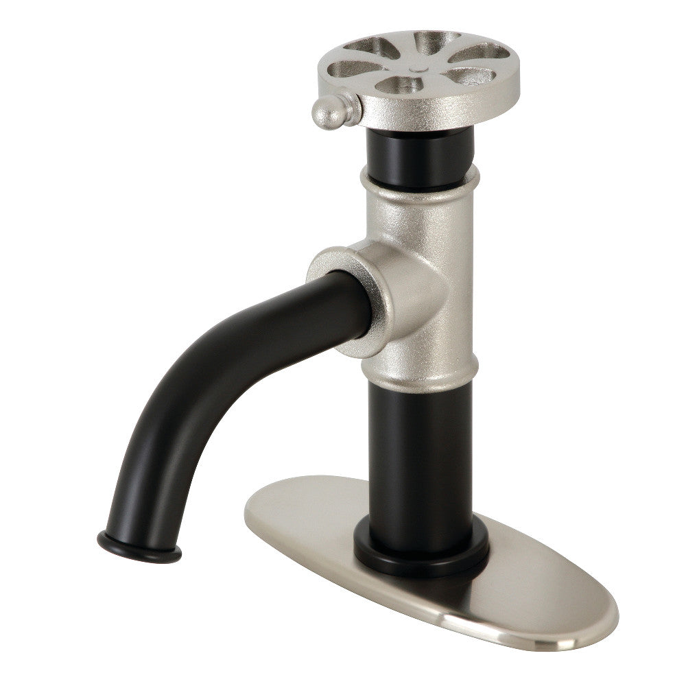 Belknap Single-Hole Bathroom Faucet in Matte Black/Brushed Nickel