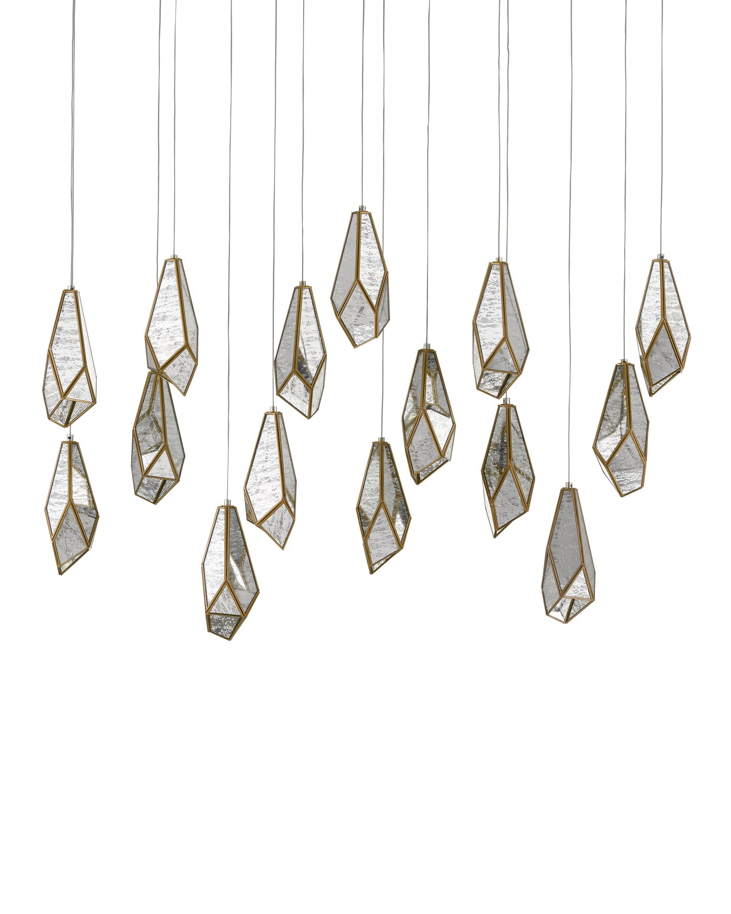 Glace Mirror 15-Light Linear Multi-Drop Pendant