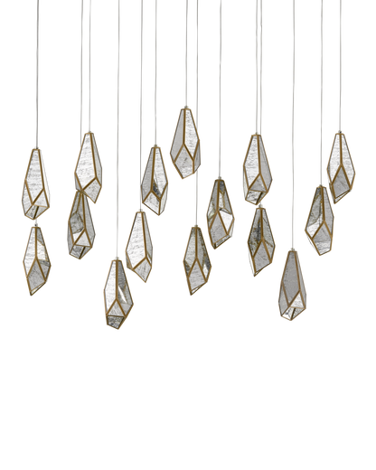Glace Mirror 15-Light Linear Multi-Drop Pendant