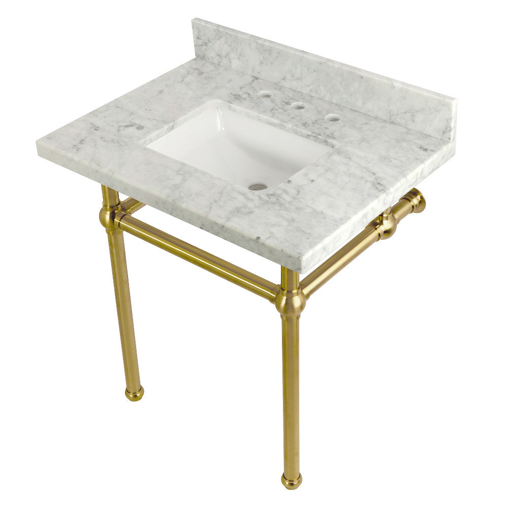 Templeton 30 Inch Console Sink in Carrara Marble