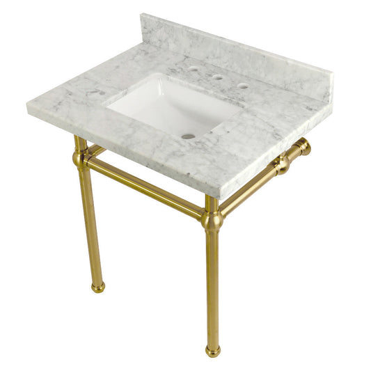 Templeton 30 Inch Console Sink in Carrara Marble