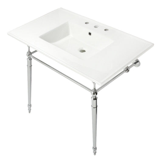 Edwardian 37.38 Inch Console Sink in White