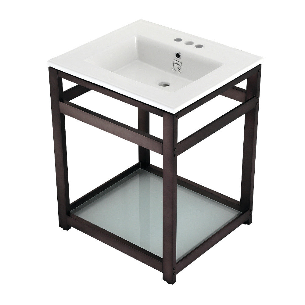 Quadras 25.19 Inch Console Sink in White