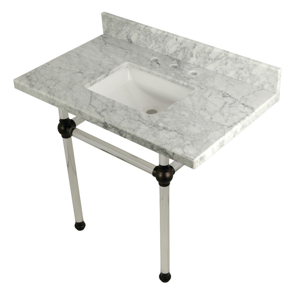 Templeton 36 Inch Console Sink in Carrara Marble