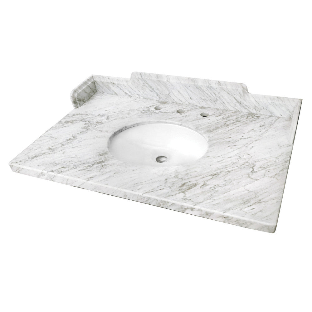 Pemberton 36 Inch Vanity Sink Top in Carrara White