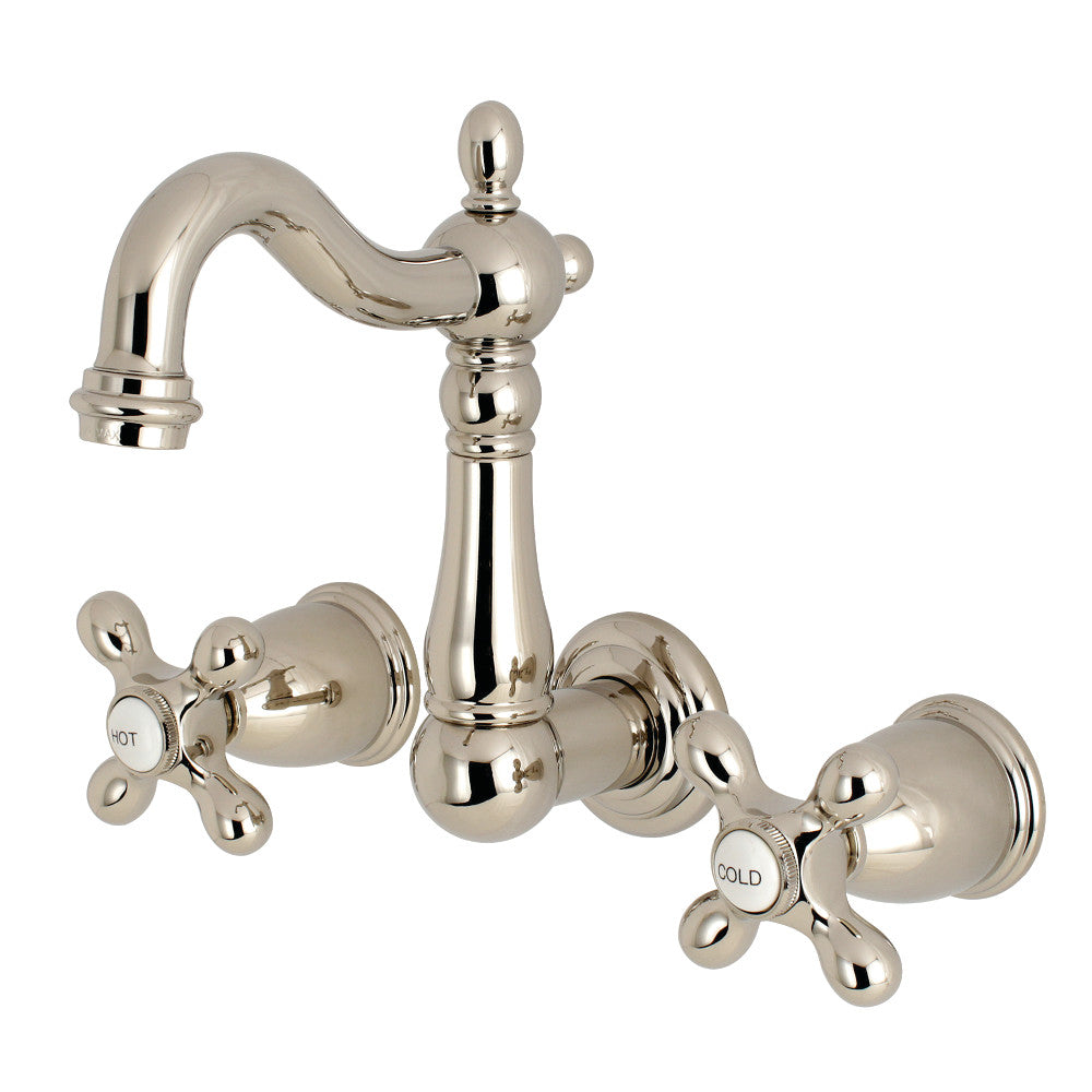 Heritage Wall-Mount Bathroom Faucet in Polished Nickel