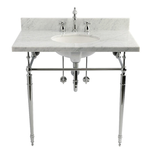 Edwardian 36 Inch Console Sink in Carrara Marble