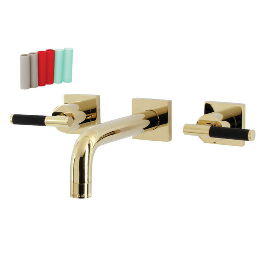 Kaiser Wall-Mount Bathroom Faucet in Polished Brass