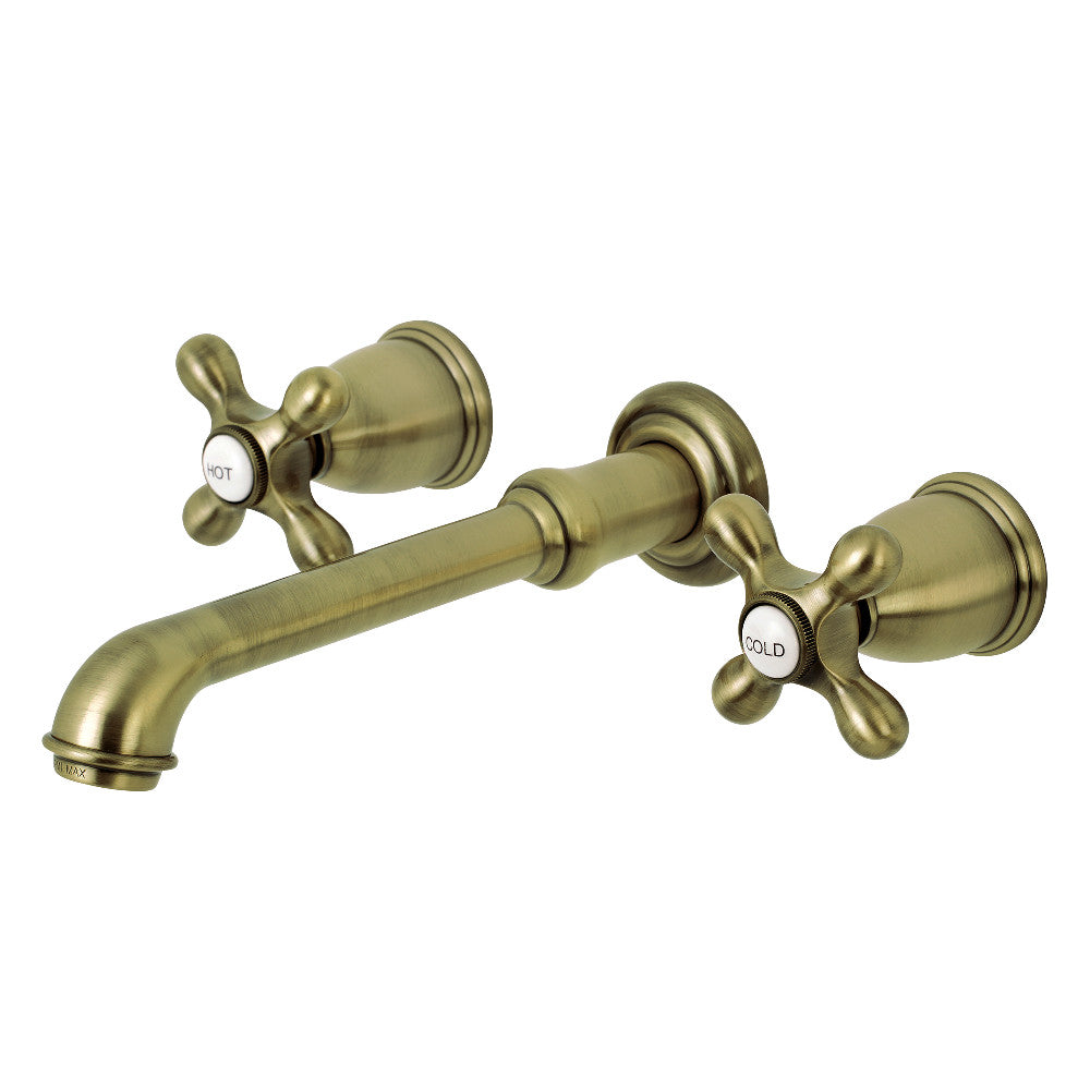 English Country Wall-Mount Bathroom Faucet in Antique Brass