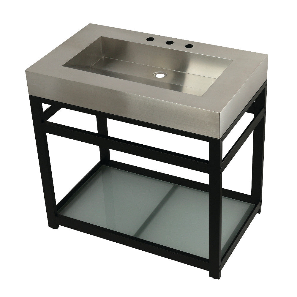 Kingston Commercial 37 Inch Console Sink in Brushed Black