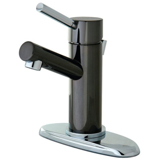 Water Onyx 4 Inch Centerset Bathroom Faucet in Black Stainless Steel/Polished Chrome