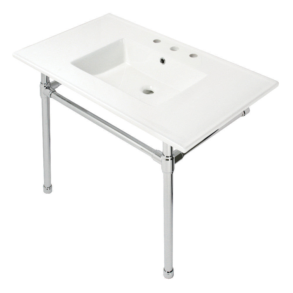 Dreyfuss 37.38 Inch Console Sink in White