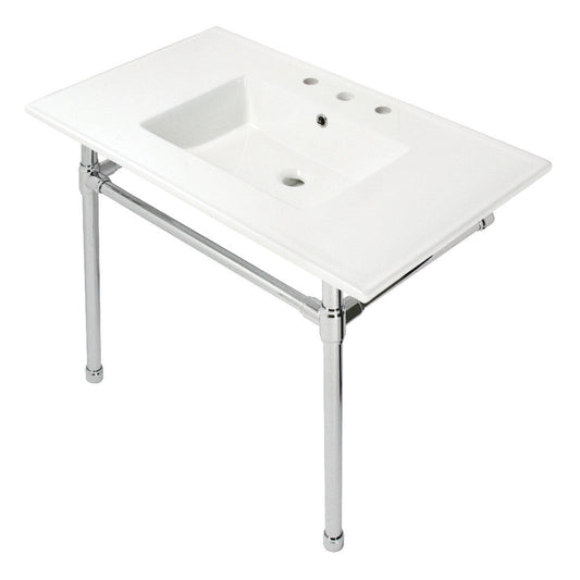 Dreyfuss 37.38 Inch Console Sink in White