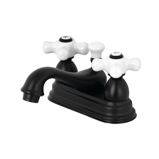Restoration 4 Inch Centerset Bathroom Faucet in Matte Black