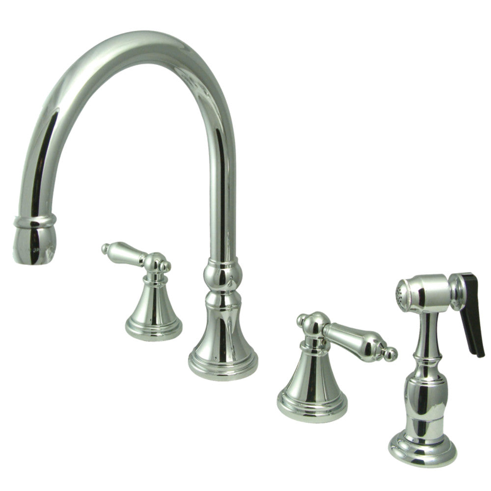 Governor Widespread Kitchen Faucet in Polished Chrome
