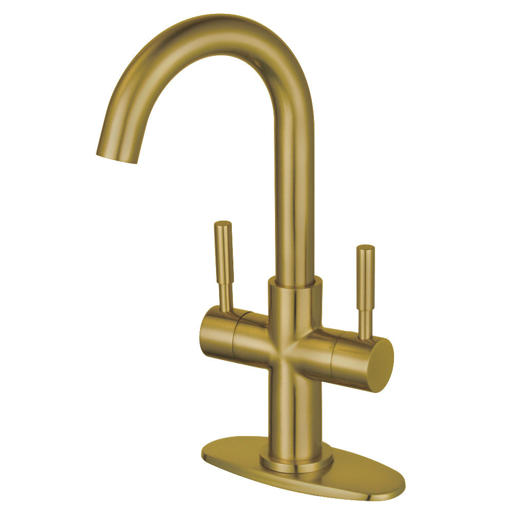 Concord Single-Hole Bathroom Faucet in Brushed Brass