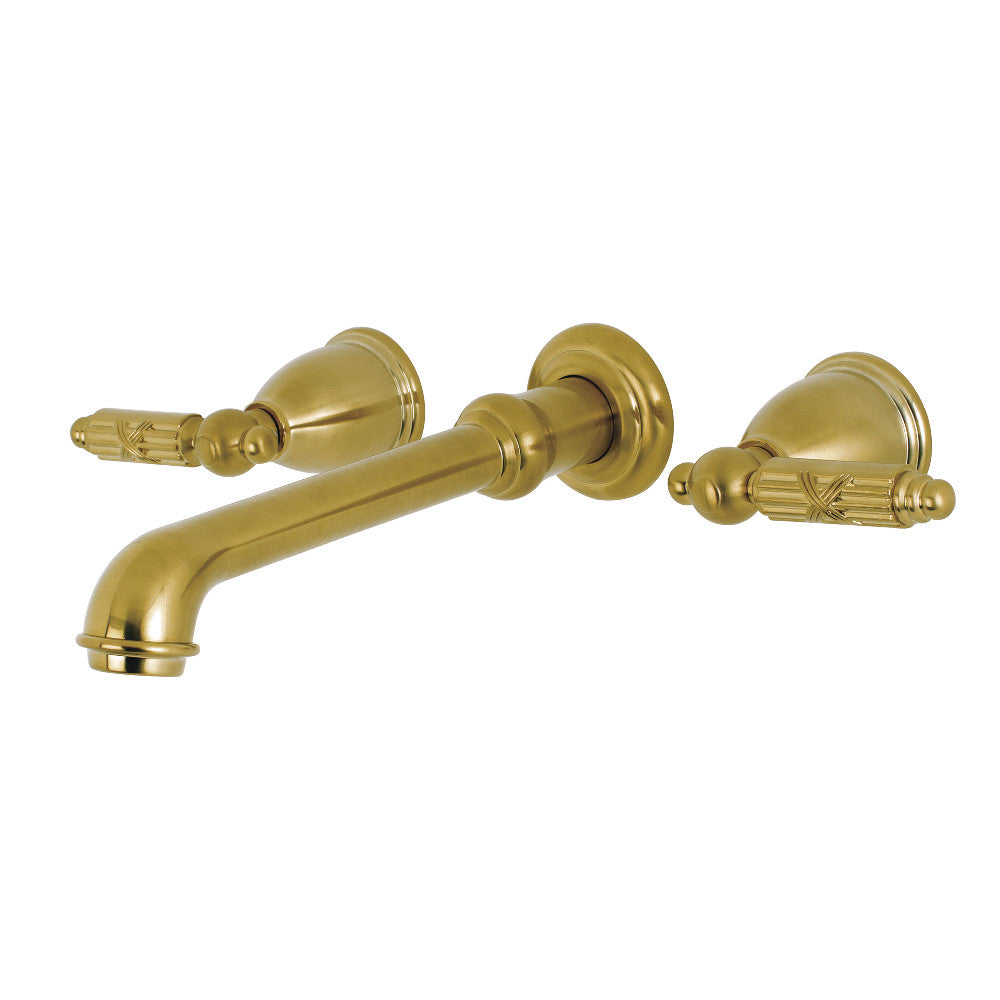 Georgian Wall-Mount Bathroom Faucet in Brushed Brass