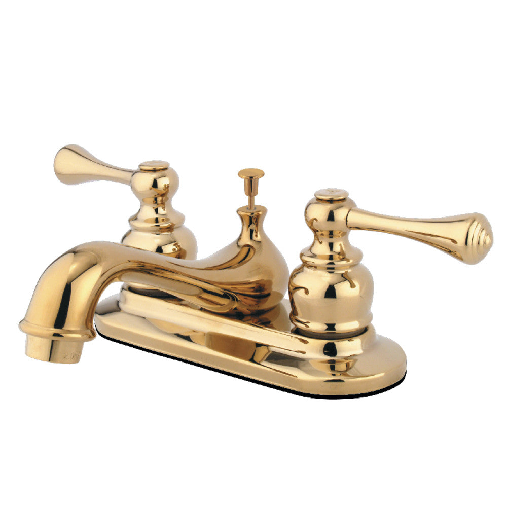 Vintage 4 Inch Centerset Bathroom Faucet in Polished Brass