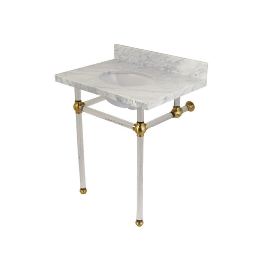 Templeton 30 Inch Console Sink in Carrara Marble