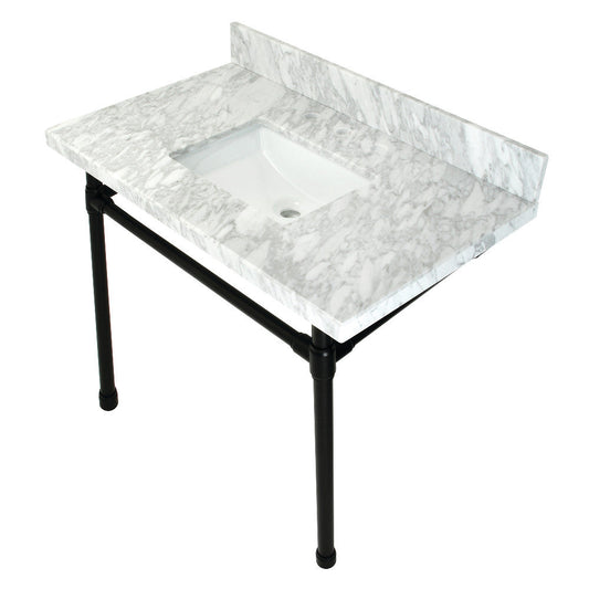 Dreyfuss 36 Inch Console Sink in Carrara Marble