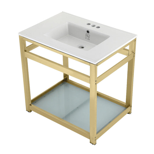 Quadras 31.13 Inch Console Sink in White