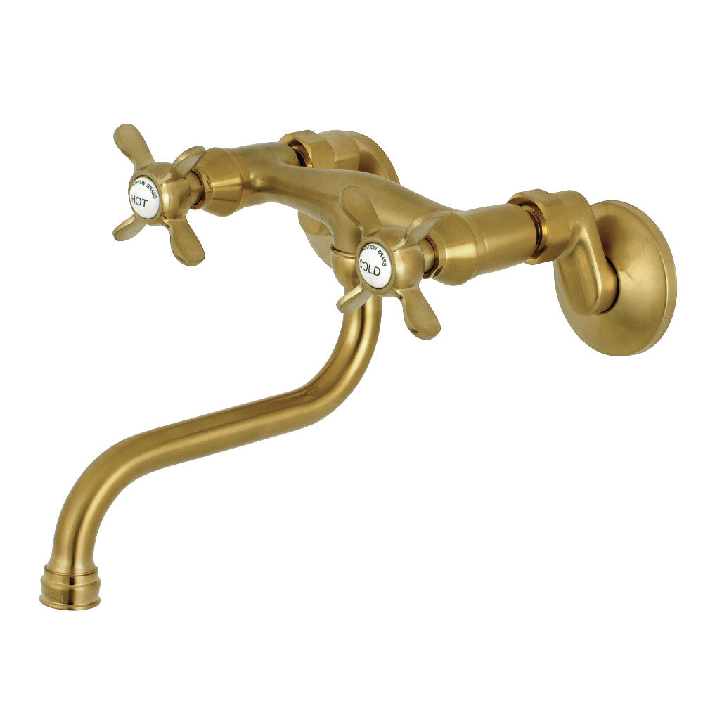Essex Wall-Mount Bathroom Faucet in Brushed Brass