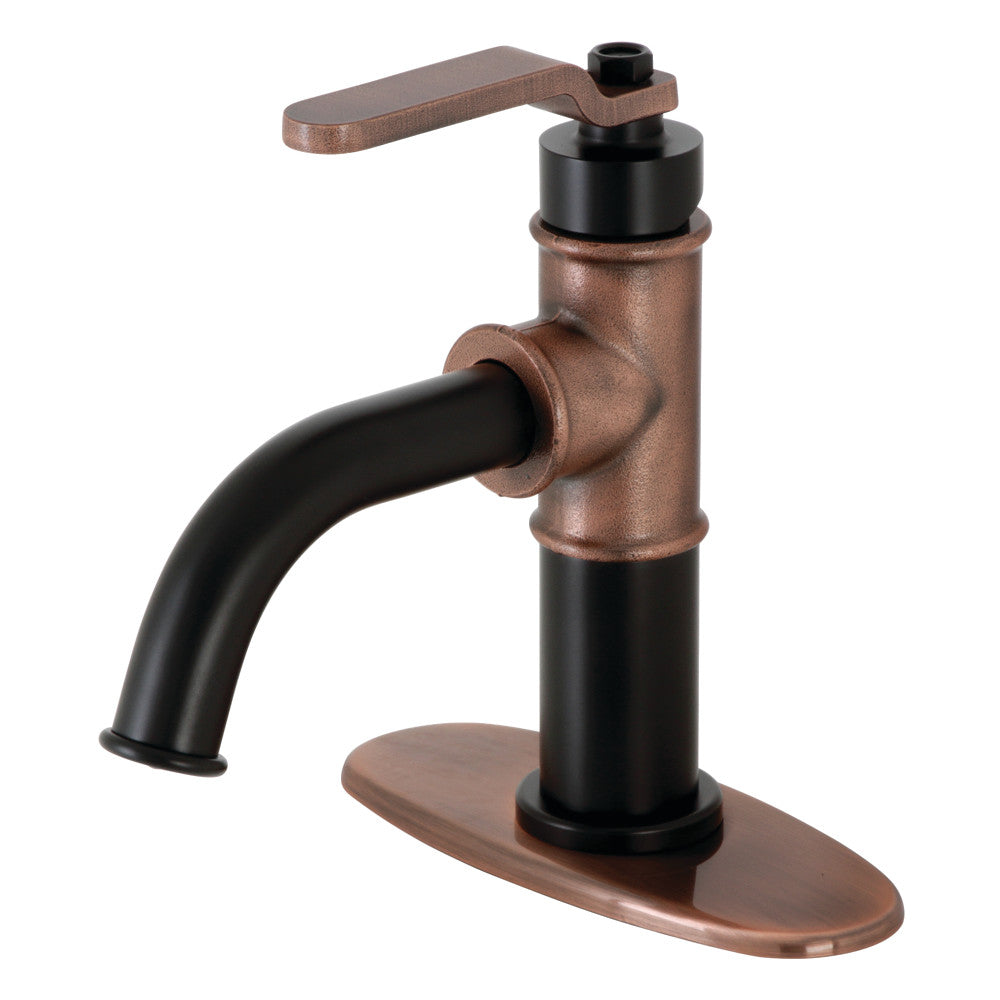 Whitaker Single-Hole Bathroom Faucet in Matte Black/Antique Copper