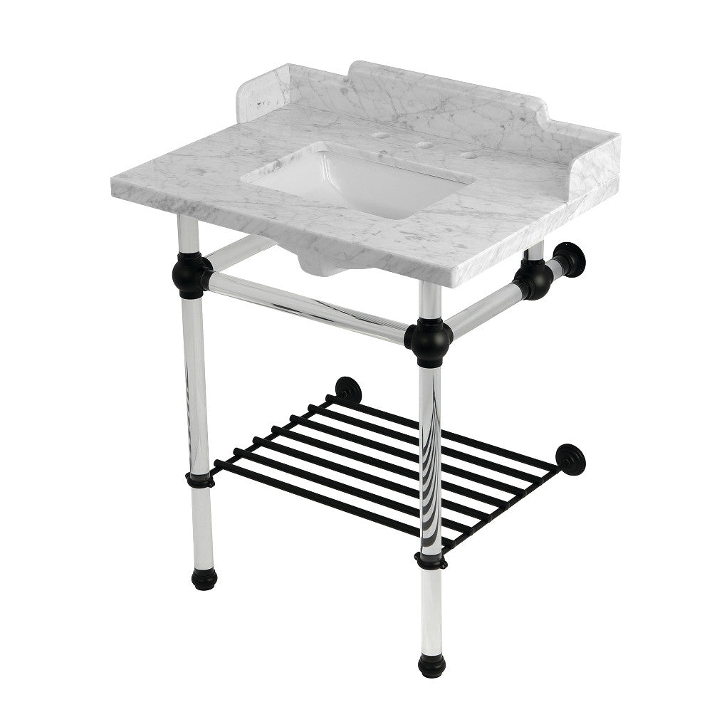 Pemberton 30 Inch Console Sink in Carrara Marble