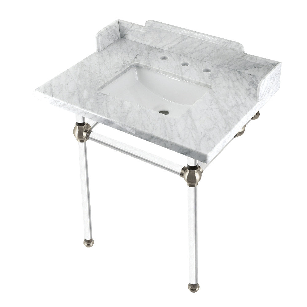 Pemberton 30 Inch Console Sink in Carrara Marble