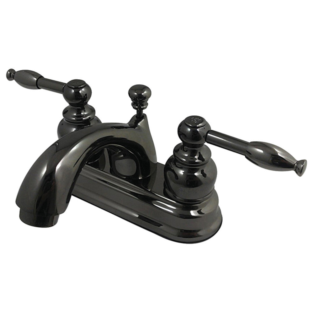Water Onyx 4 Inch Centerset Bathroom Faucet in Black Stainless Steel